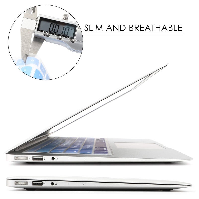 Allinside Blue Ombre Keyboard Cover Skin for MacBook Pro 13" 15" 17" (2015 or Older Version), MacBook Air 13" A1369/A1466, Older iMac Wireless Keyboard MC184LL/B - Image 3